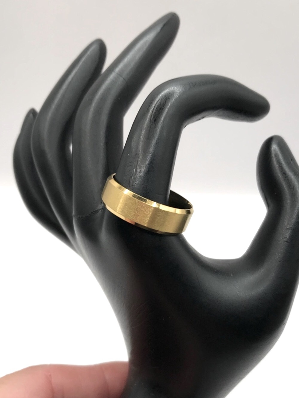 Brushed Gold-Tone Men’s Stainless Steel Band Ring